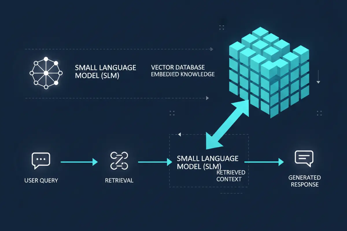 Architekturdiagramm eines Small Language Models mit RAG